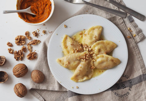 Pirohy s tekvicovou náplňou a chrumkavými orieškami
