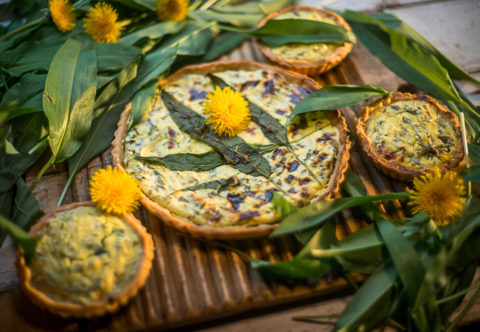 Jarný quiche so žihľavou a medvedím cesnakom