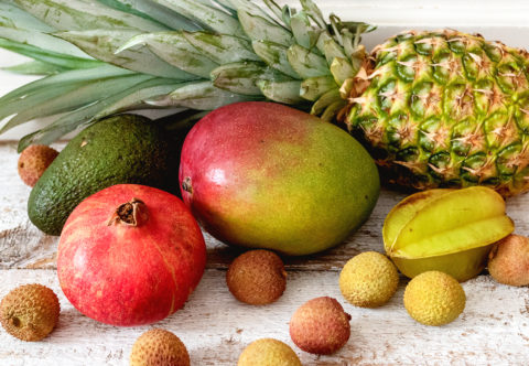 Návod na porciovanie avokáda, granátového jablka, liči a manga