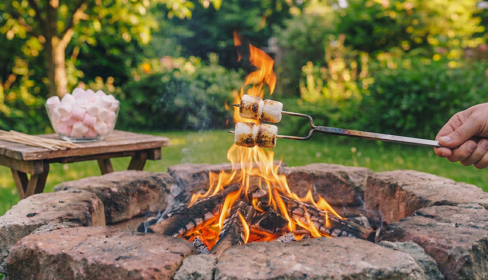 marshmallows na ohni