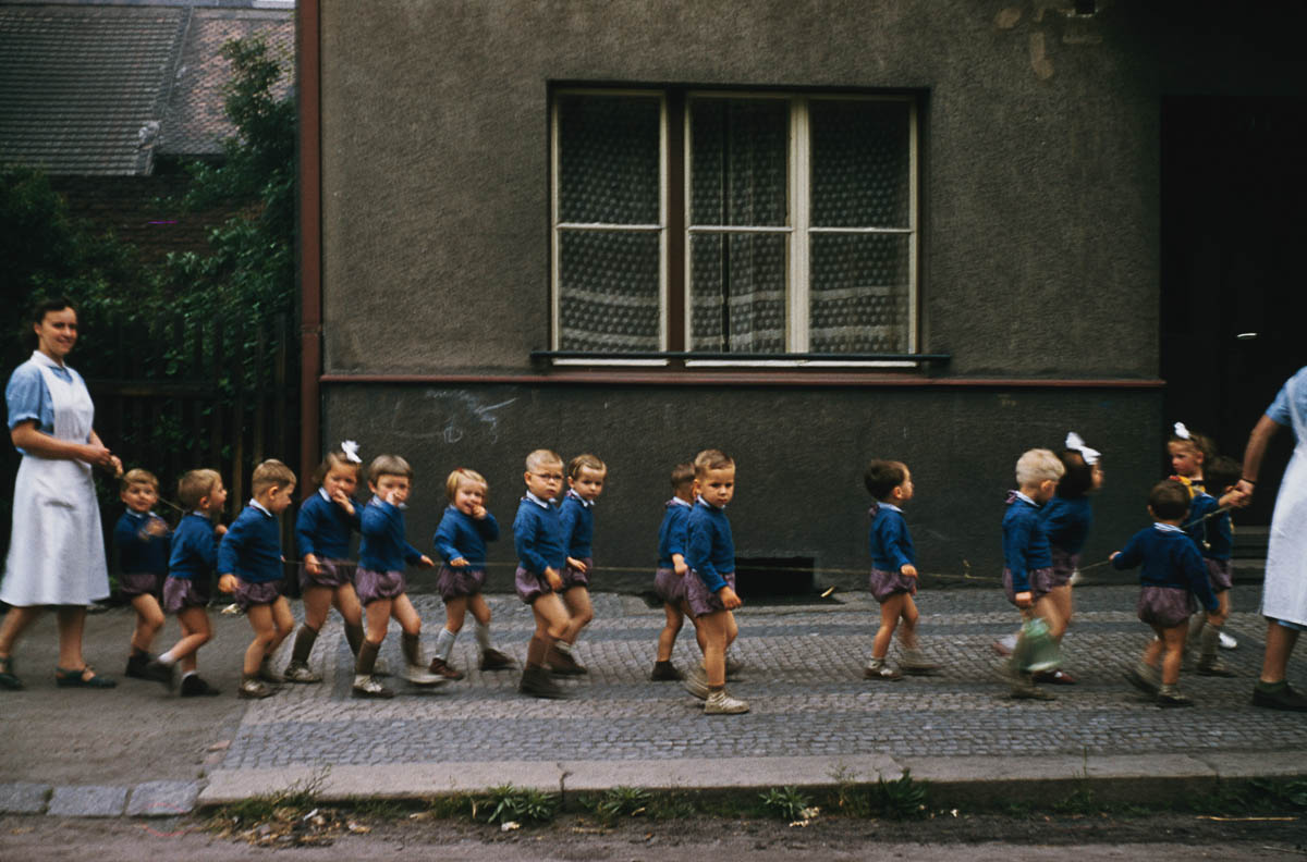 A 'crocodile' of schoolchildren in Bohemia, Czechoslovakia, circa 1960. (Photo by Archive Photos/Getty Images)